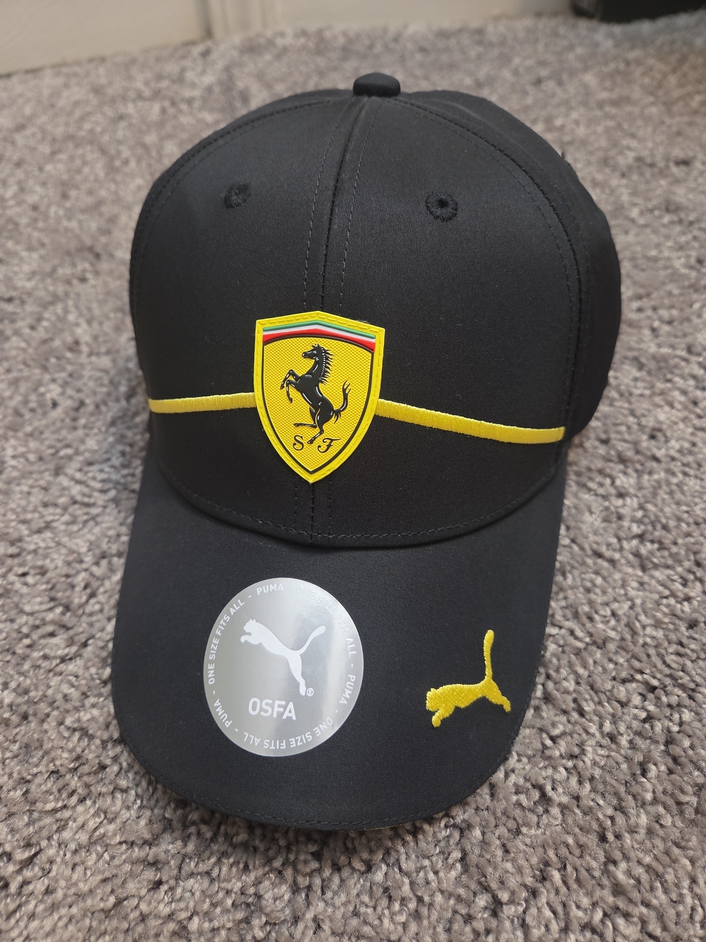 PUMA ORIGINAL CAP SCUDERIA FERRARI FANWEAR BASEBALL CAP UNISEX BLACK POLYESTER